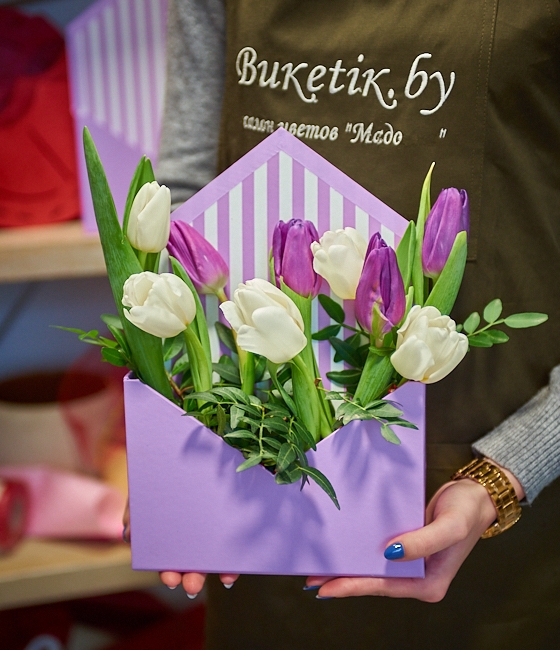 Цветочная композиция Тюльпаны в конверте